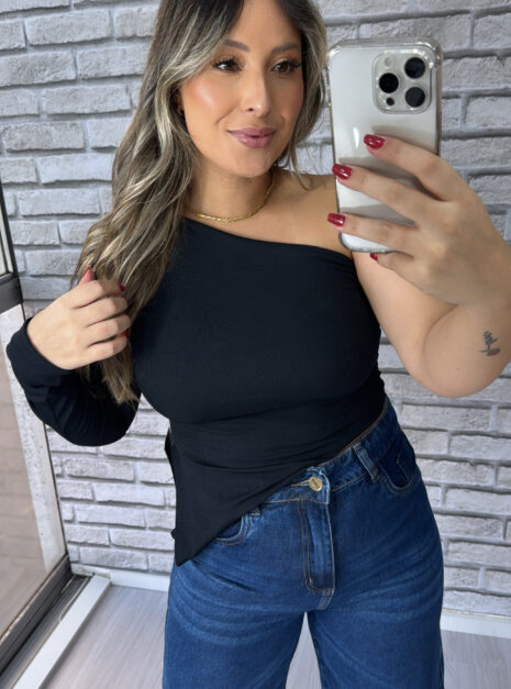 blusa manga longa natasha preto