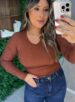 blusa manga longa flávia marrom