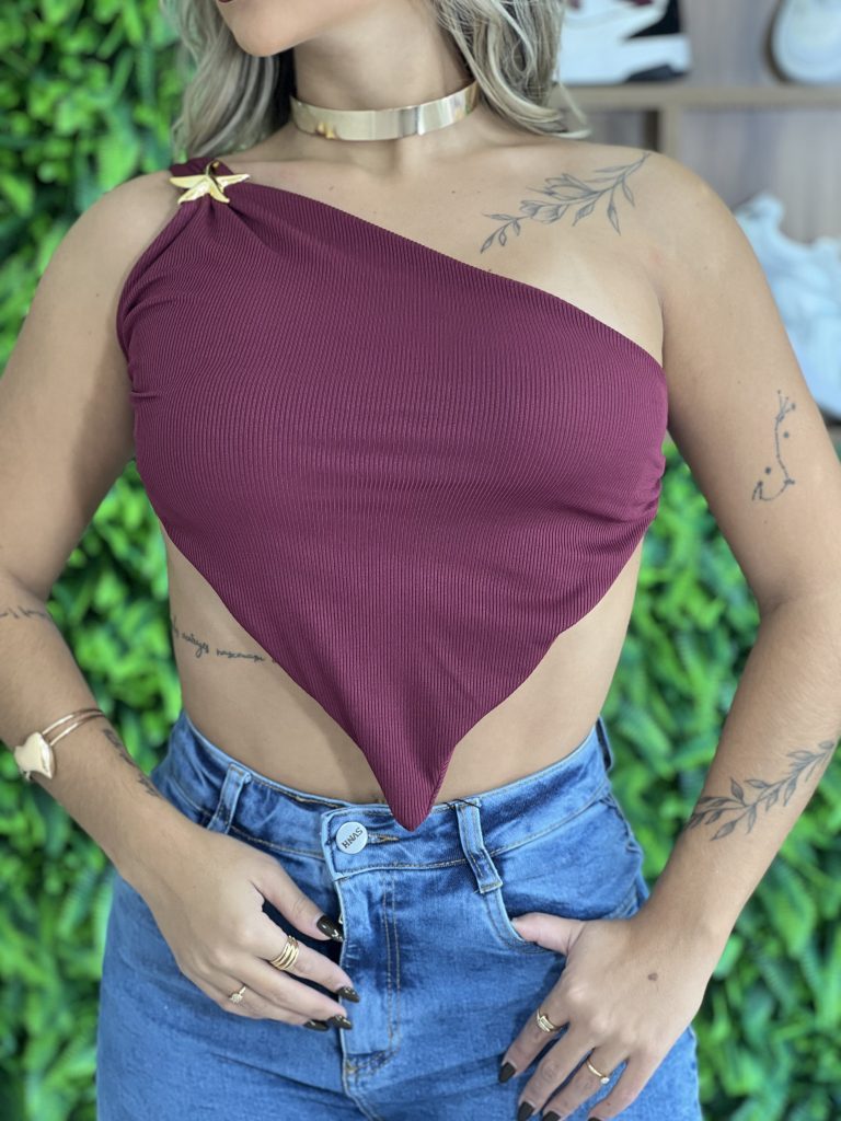 cropped estrela bordo