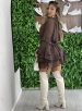 vestido manga longa amanda marrom