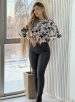 body tule manga longa fany off white