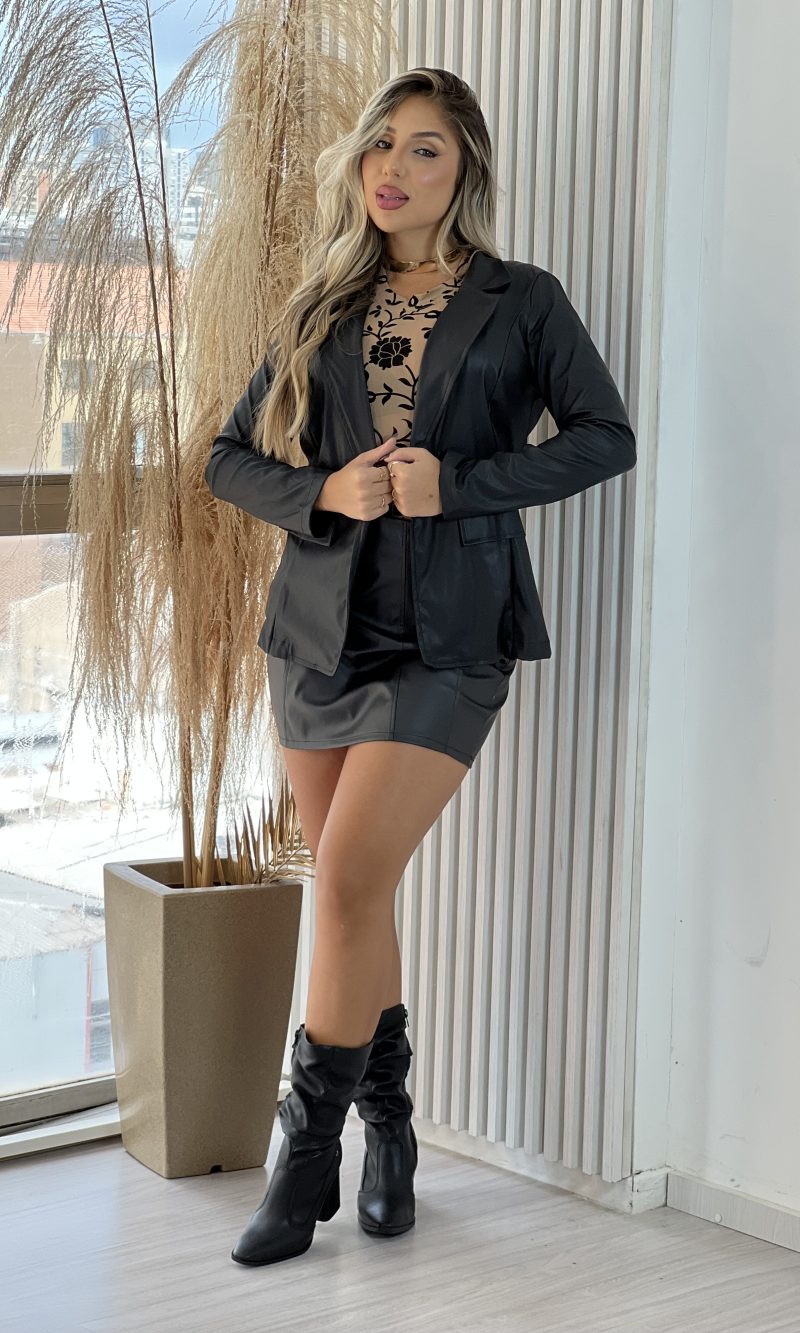 blazer courino preto blazer courino preto