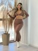 conjunto midi bianca marrom
