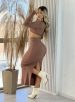 conjunto midi bianca marrom