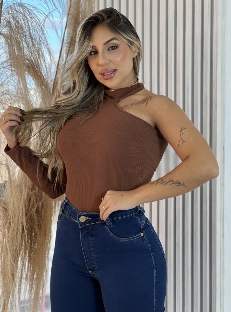 body manga longa dani marrom