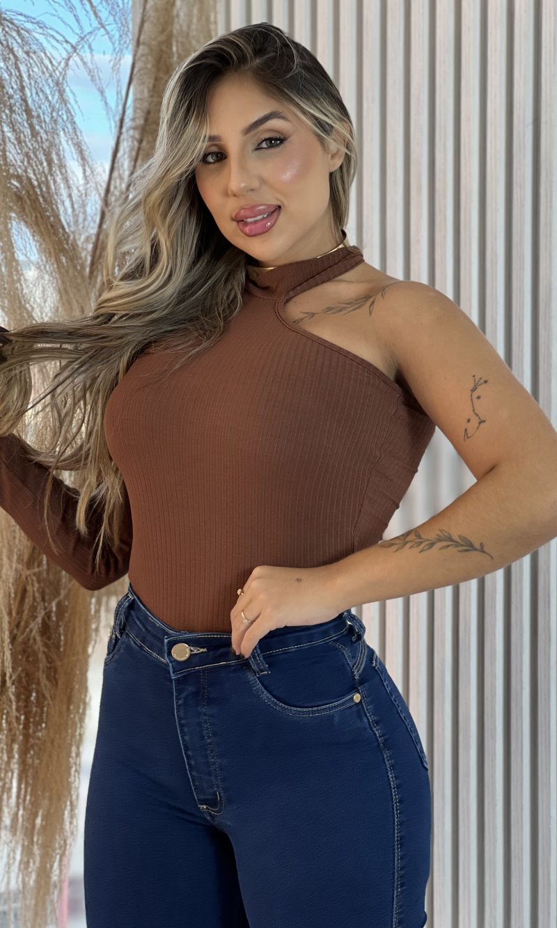 body manga longa dani marrom