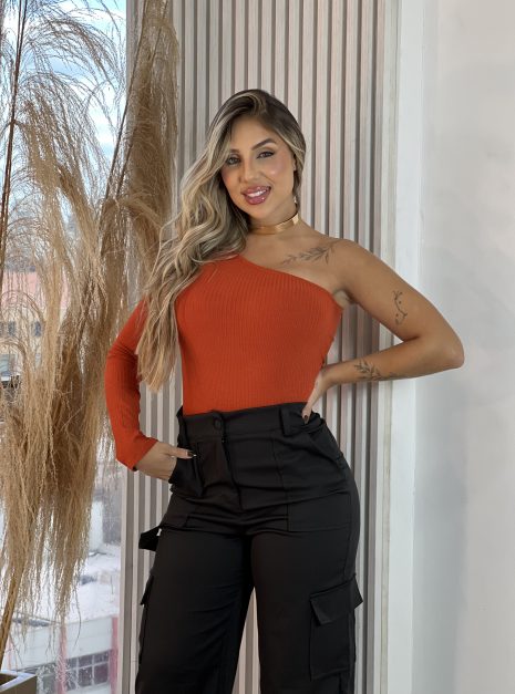 body manga longa katy terracota