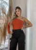body manga longa katy terracota