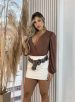 body manga longa lavinia marrom