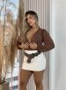body manga longa lavinia marrom