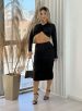 conjunto manga longa midi kim preto