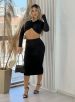 conjunto manga longa midi kim preto