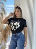 t shirt coração preto