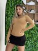 blusa canelada mila bege médio