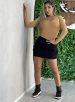 blusa canelada mila bege médio