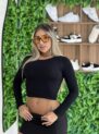 cropped manga longa paty preto