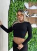 cropped manga longa paty preto