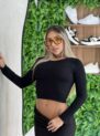 cropped manga longa paty preto