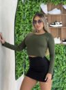 cropped manga longa paty verde