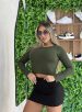 cropped manga longa paty verde