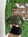 cropped manga longa paty verde