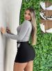 cropped manga longa paty cinza