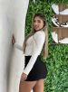 cropped manga longa paty branco