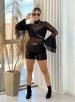 body tule manga longa ayra preto