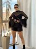 body tule manga longa ayra preto