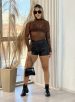body tule manga longa joice marrom