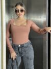 body manga longa sabrina marrom