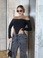 body cavado manga longa helisa preto