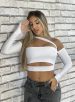 cropped manga longa gringa branco