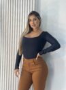 body manga longa sabrina preto