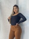 body manga longa sabrina preto