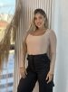 body manga longa elenice bege