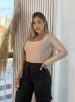 body manga longa elenice bege