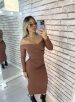 vestido midi caroline marrom