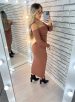 vestido midi caroline marrom