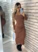 vestido midi caroline marrom