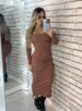 vestido midi caroline marrom