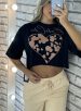 cropped coração preto