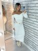 vestido midi caroline off white