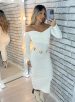 vestido midi caroline off white