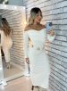 vestido midi caroline off white