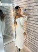 vestido midi caroline off white