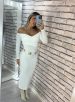 vestido midi caroline off white