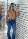 body manga longa lavinia caramelo