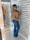 body manga longa lavinia caramelo