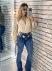 calça jeans flare roma